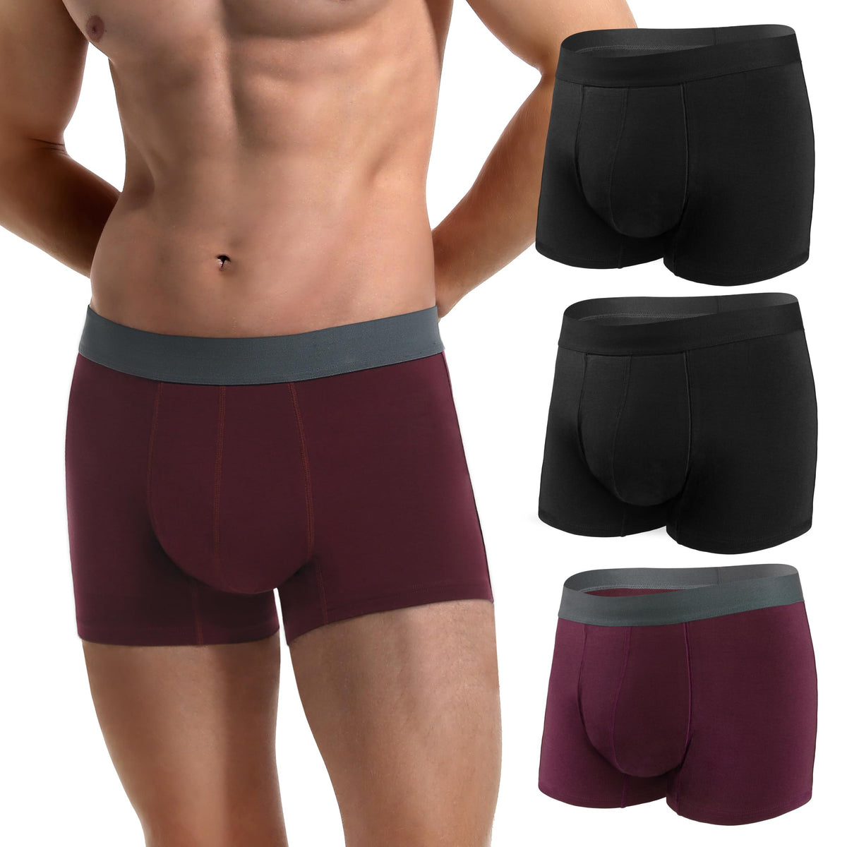 REELINDRY men's underwear with absorbency in action for leak protection during workouts.