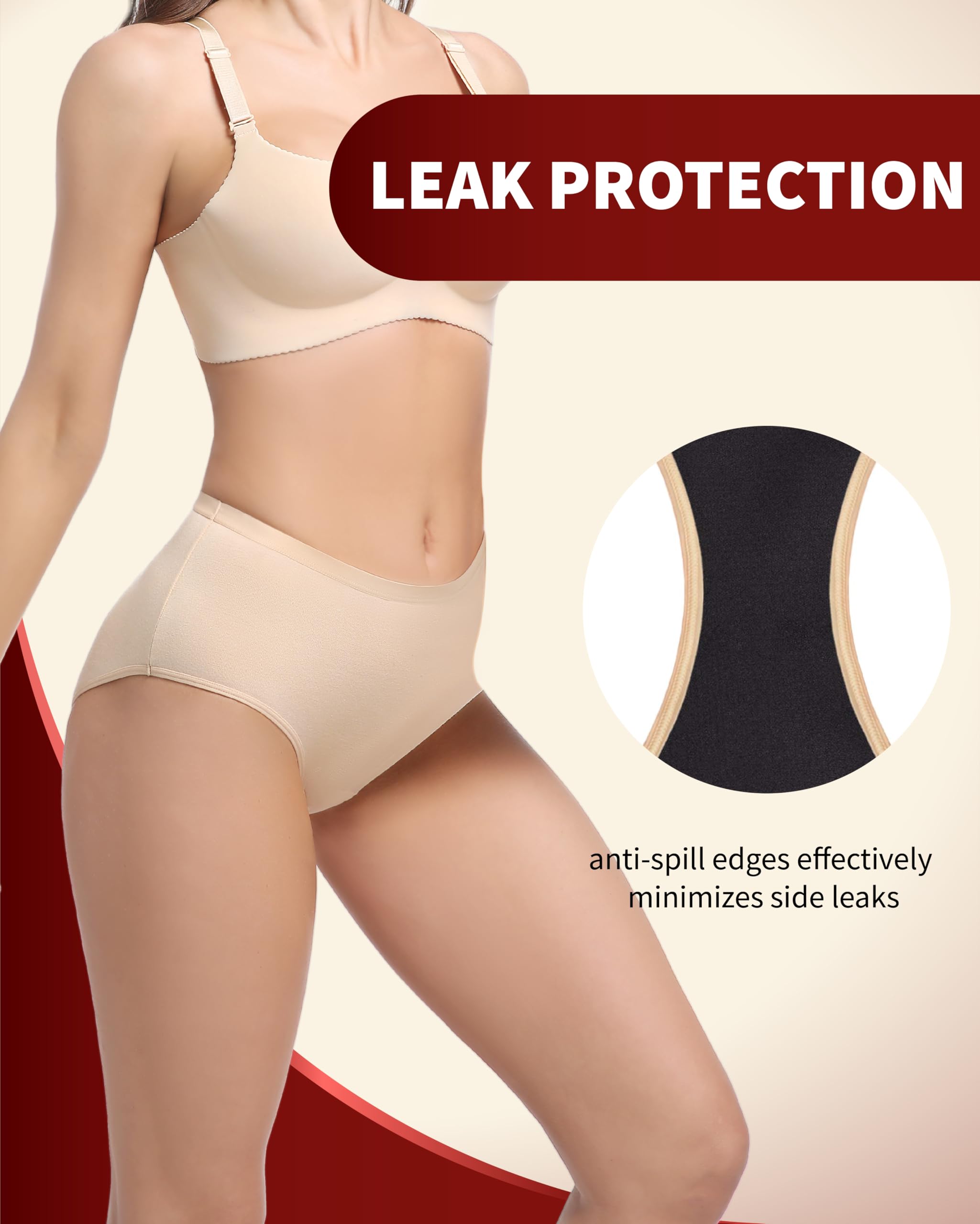 REELINDRY absorbent core image highlights 2 oz capacity for light leakage protection.