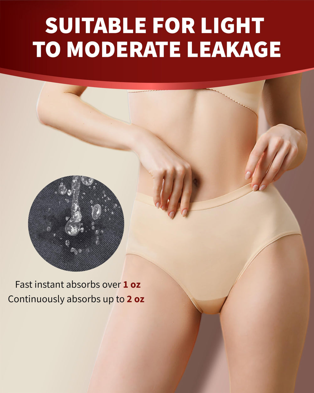 REELINDRY back layer leak-proof design keeps outer clothing clean and dry.