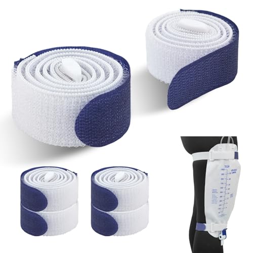 reevnnmer 4-pack blue leg bag straps securely attach drainage bags for everyday use.