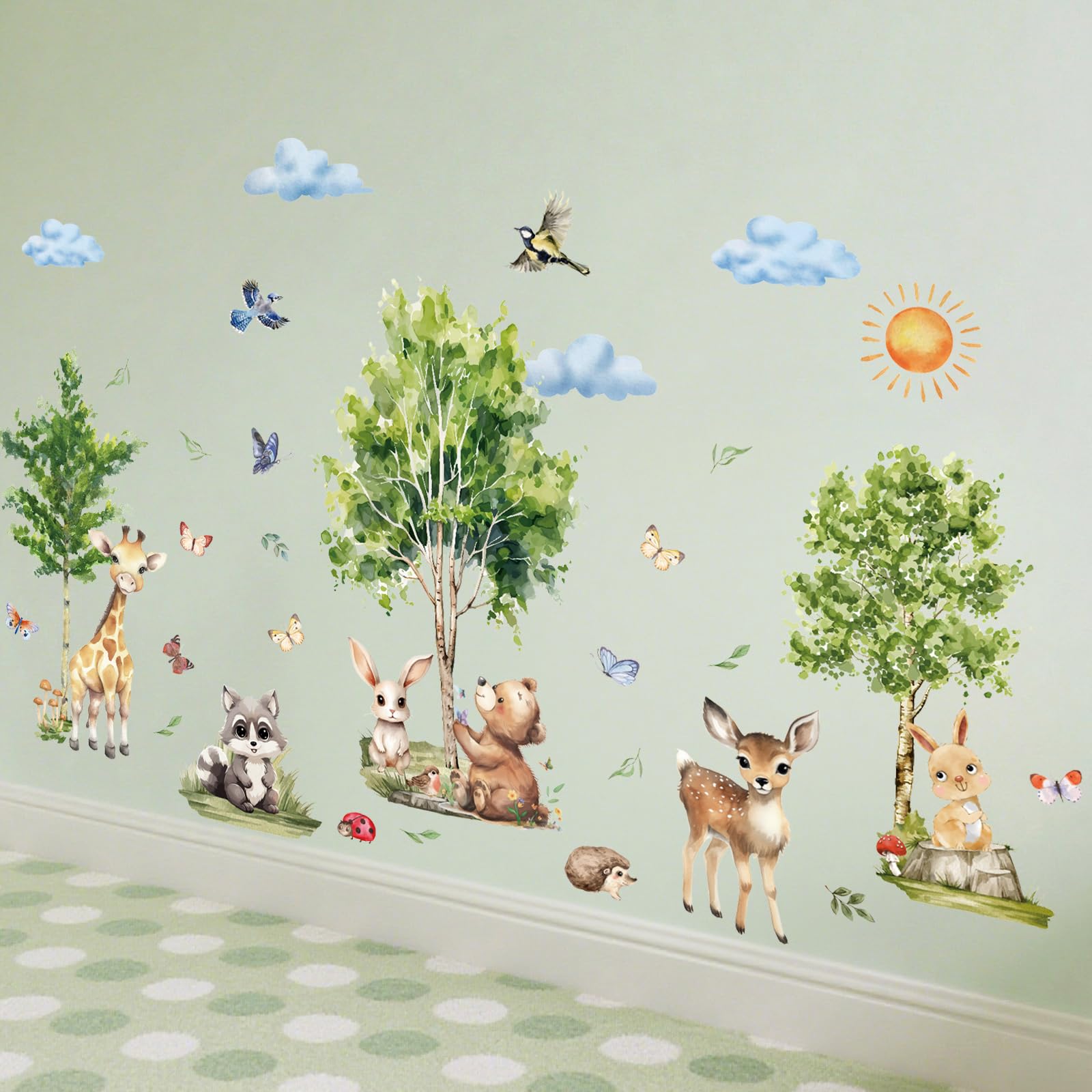 Refamaee forest animals bunny wall decal adds whimsy to kids' rooms