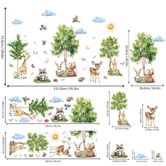 Refamaee forest animals deer wall decal creates calming woodland vibes