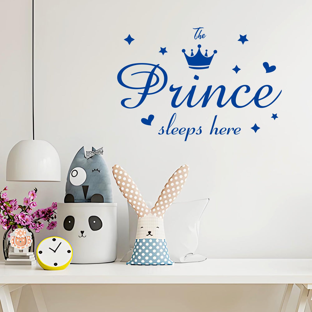 Refamaee Prince Sleeps Here hearts decal creates cozy bedtime vibes.