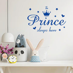 Refamaee Prince Sleeps Here hearts decal creates cozy bedtime vibes.