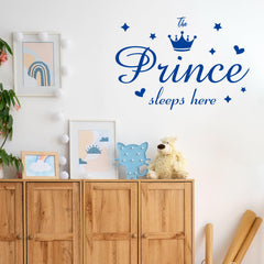 Refamaee Prince Sleeps Here stars decal sparks imagination in kids rooms.