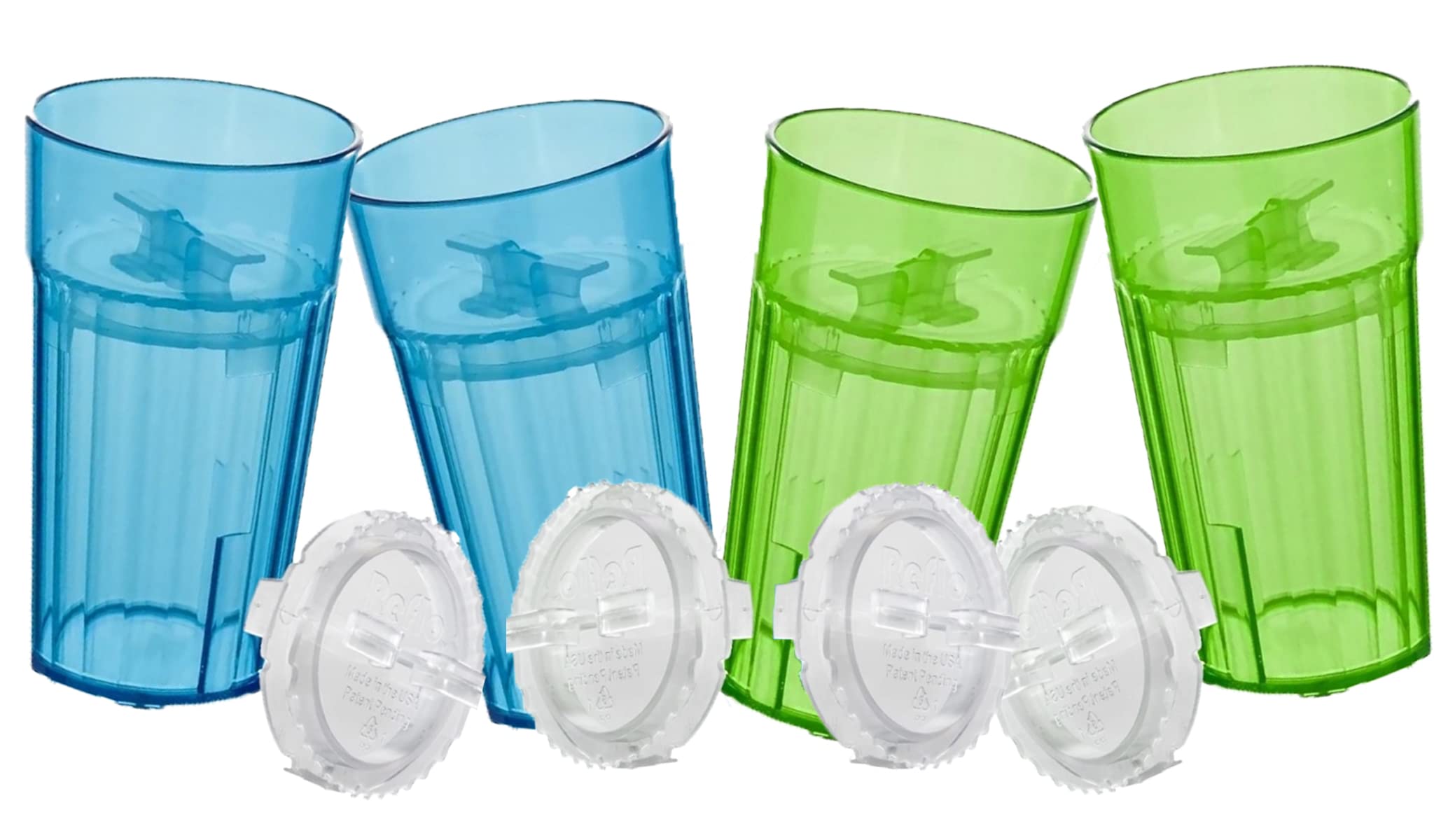 Reflo Smart Cup Bundle blue-green four-pack for toddler training