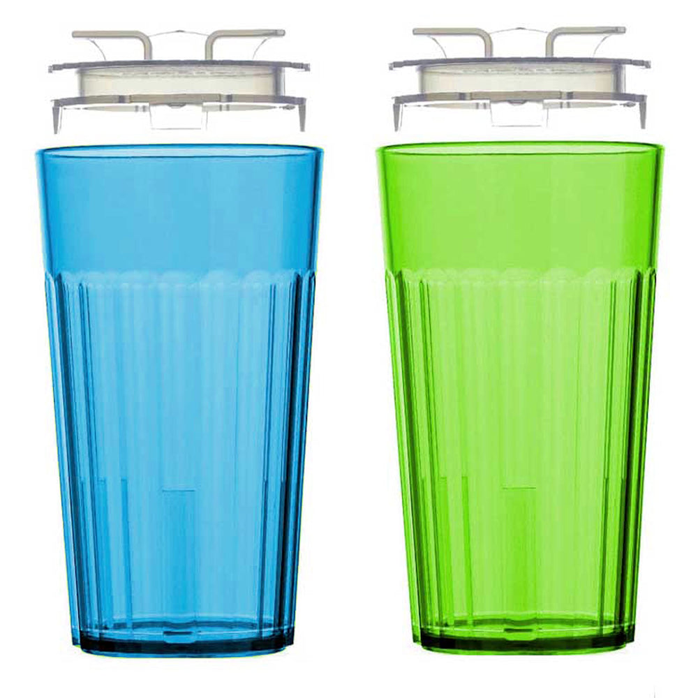 Reflo Smart Cup bundle blue side view for toddler transition sipping with durable materials.