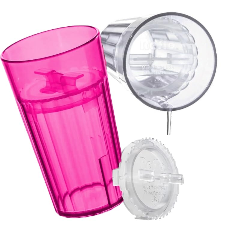 Reflo Smart Cup Bundle clear four-pack designed for slow-spill sipping.