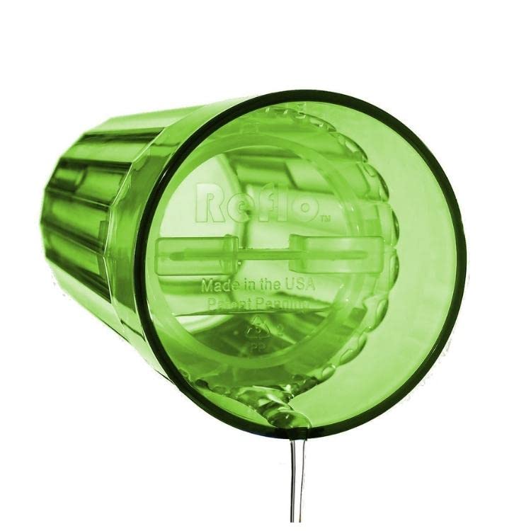 Reflo Smart Cup Green 360-control-flow rim provides steady flow from any side.