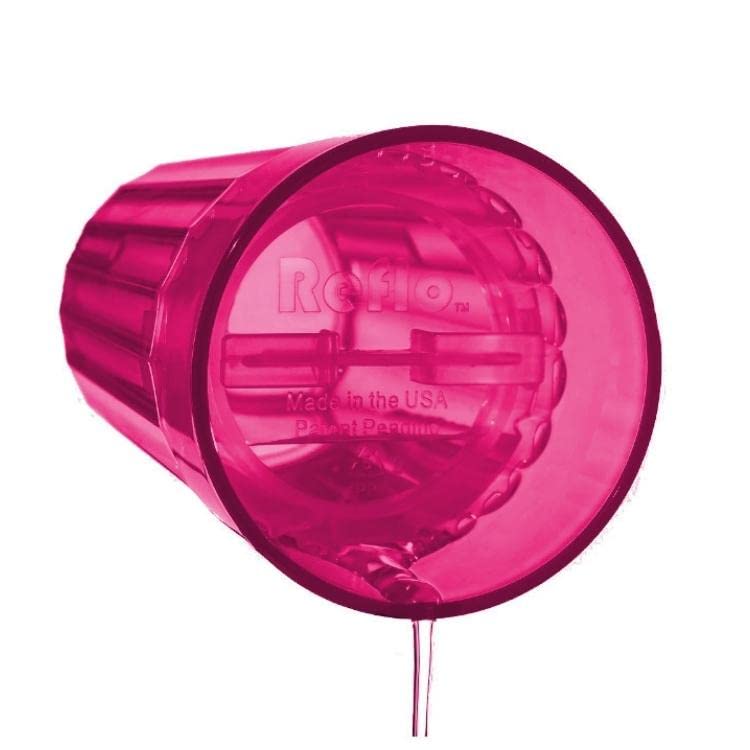 Reflo Smart Cup red slow-spill feature reduces mess while promoting real-drinking practice.