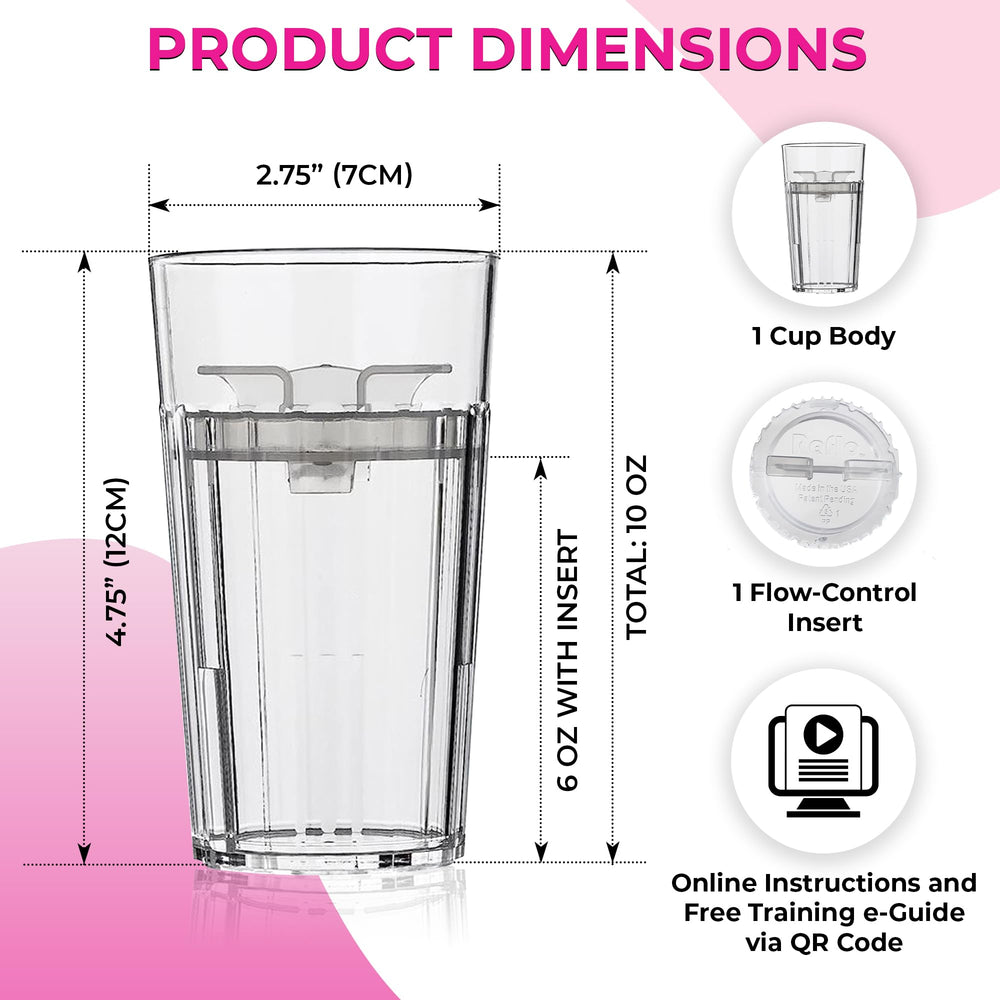 Reflo Smart Cup spoutless design minimizes fuss at mealtimes.