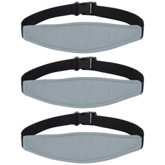 Reflyaway baby head support grey cushion provides gentle neck stability during car rides.