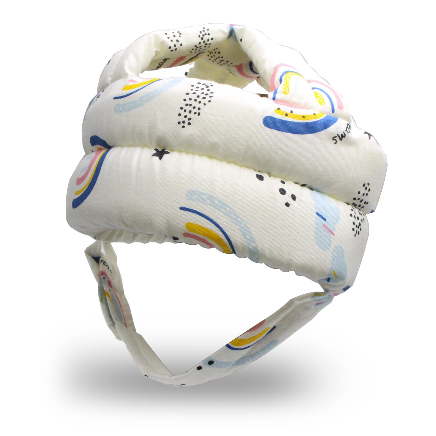 REFLYAWAY Rainbow head protector for crawling provides 360° protection.