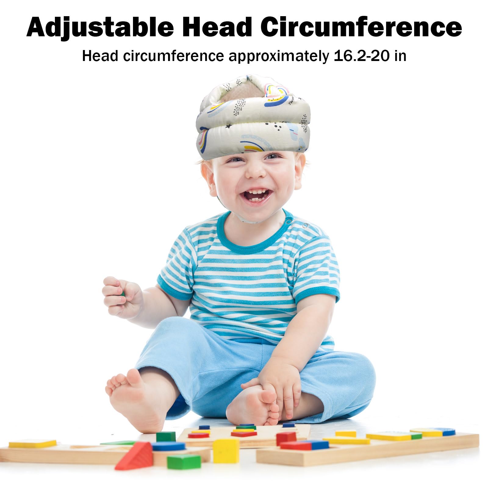 REFLYAWAY Rainbow helmet for walking with secure adjustable fit.