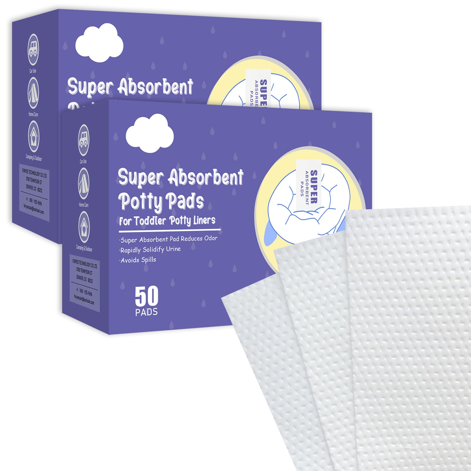 Reflyaway urine pad 100-pack for travel absorbs quickly to keep mess contained.