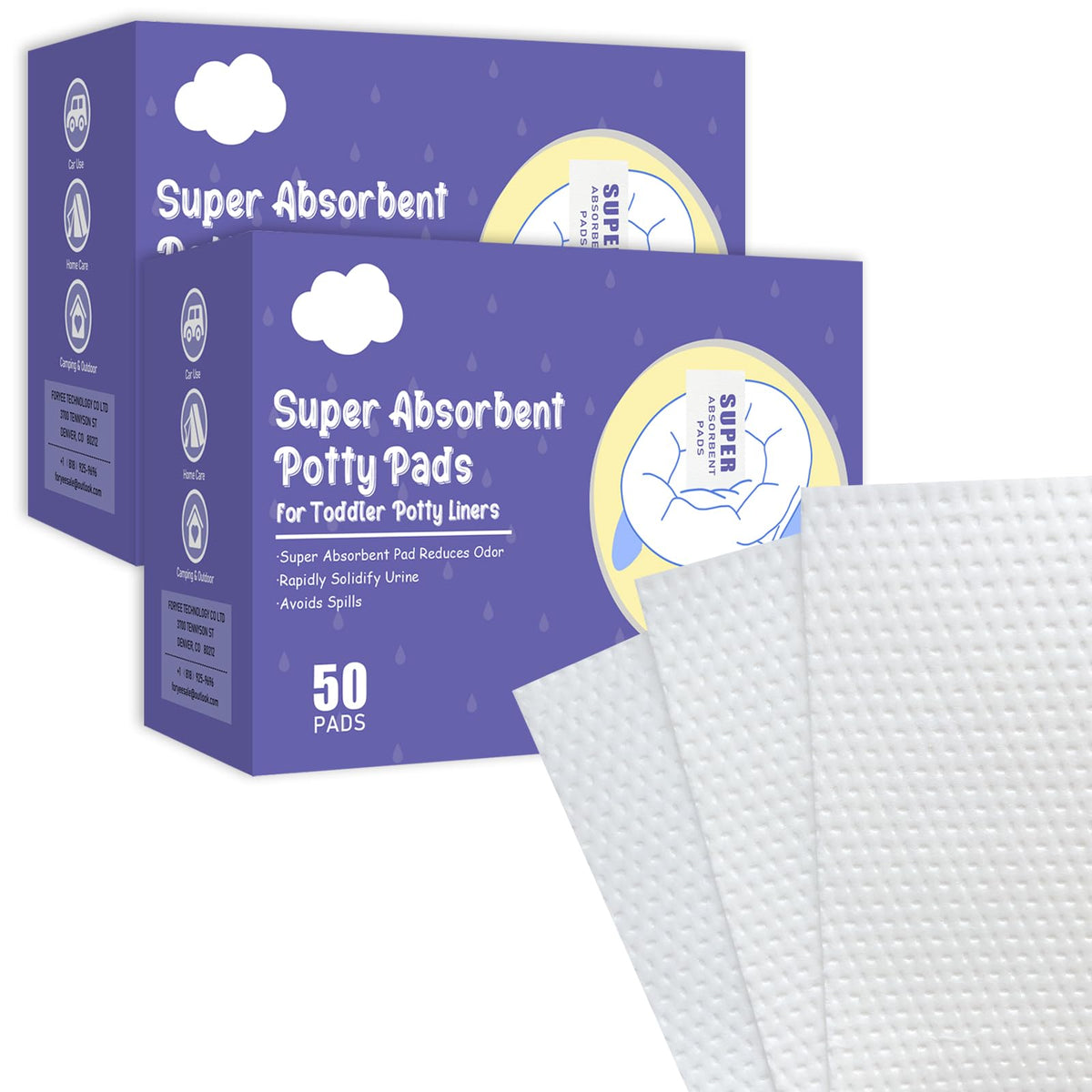 Reflyaway urine pad 100-pack for travel absorbs quickly to keep mess contained.