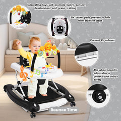 RefoereBabe adjustable-height walker keeps baby at a comfortable level.