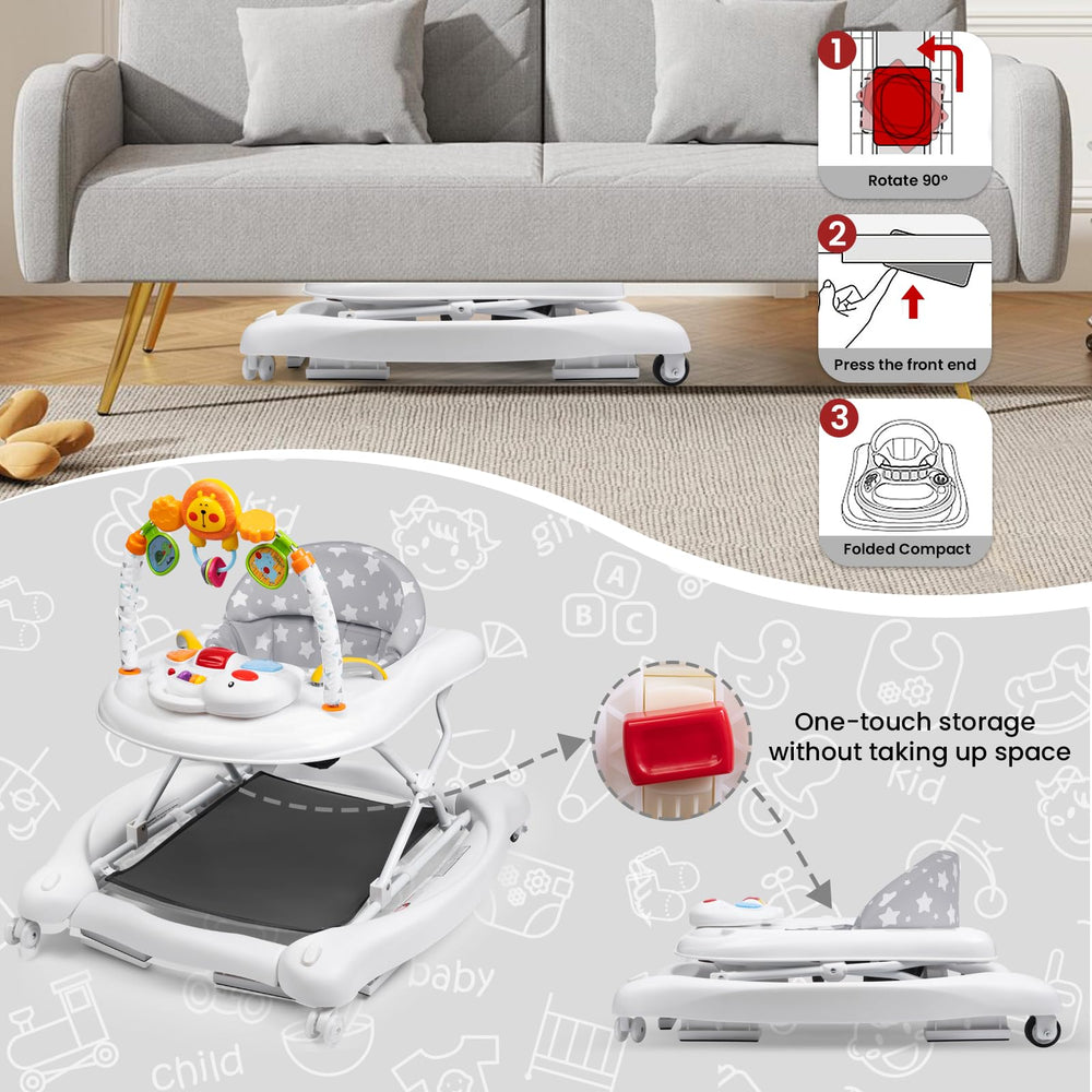 RefoereBabe walker fold remains compact for travel or storage
