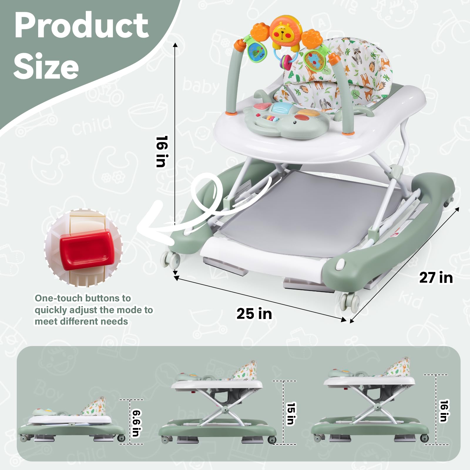Removable cushions and toys simplify cleaning and customization.
