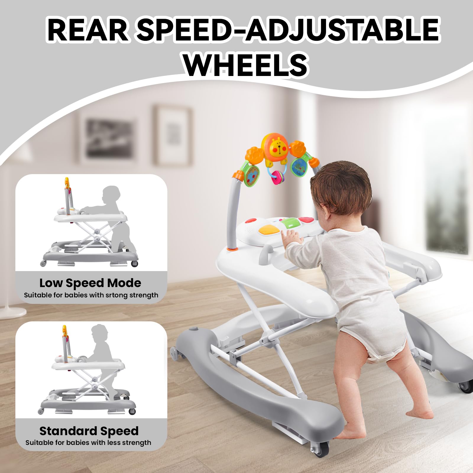 RefoereBabe triangular-stability base for safer standing.