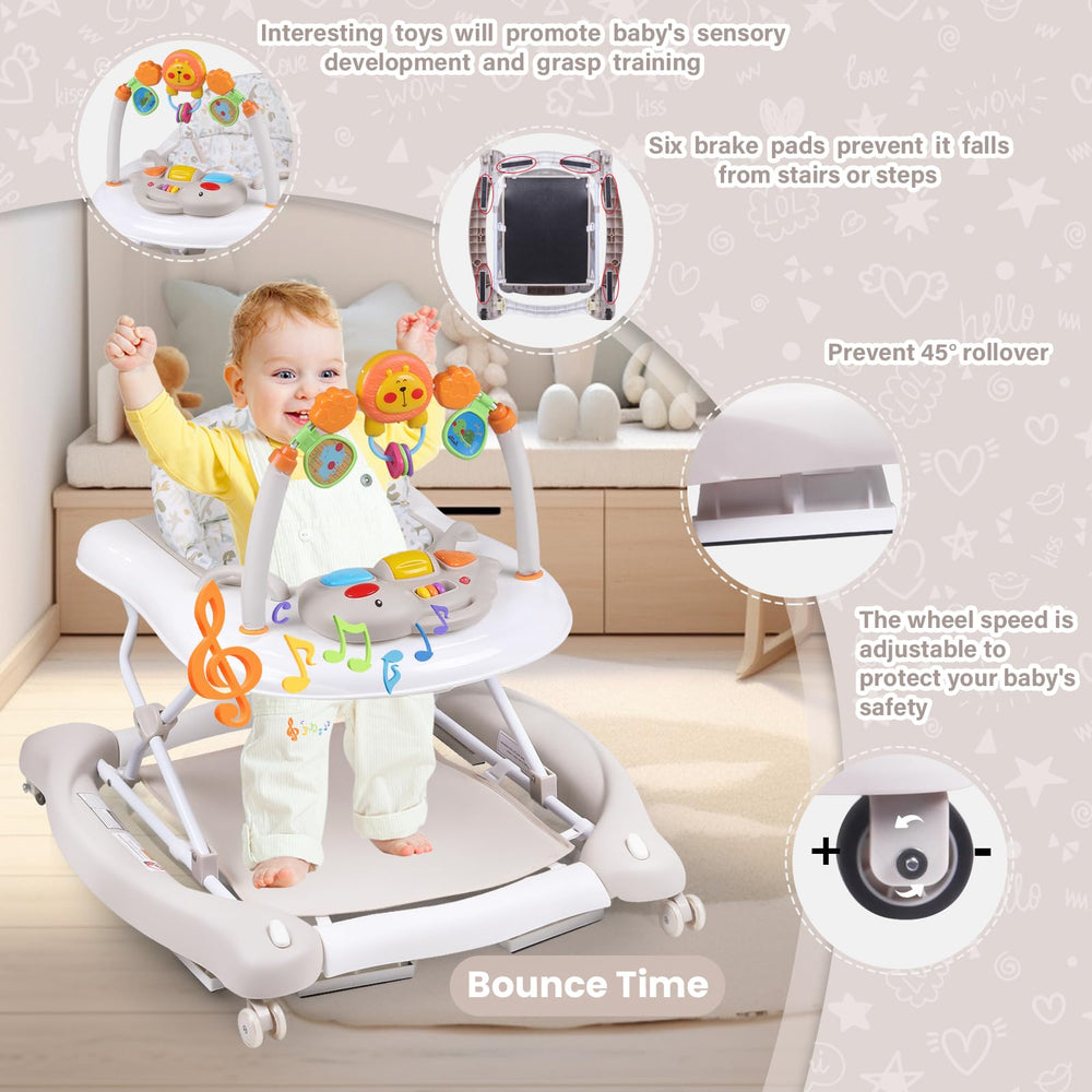 RefoereBabe walker in bouncer and rocker modes offers gentle daily stimulation.