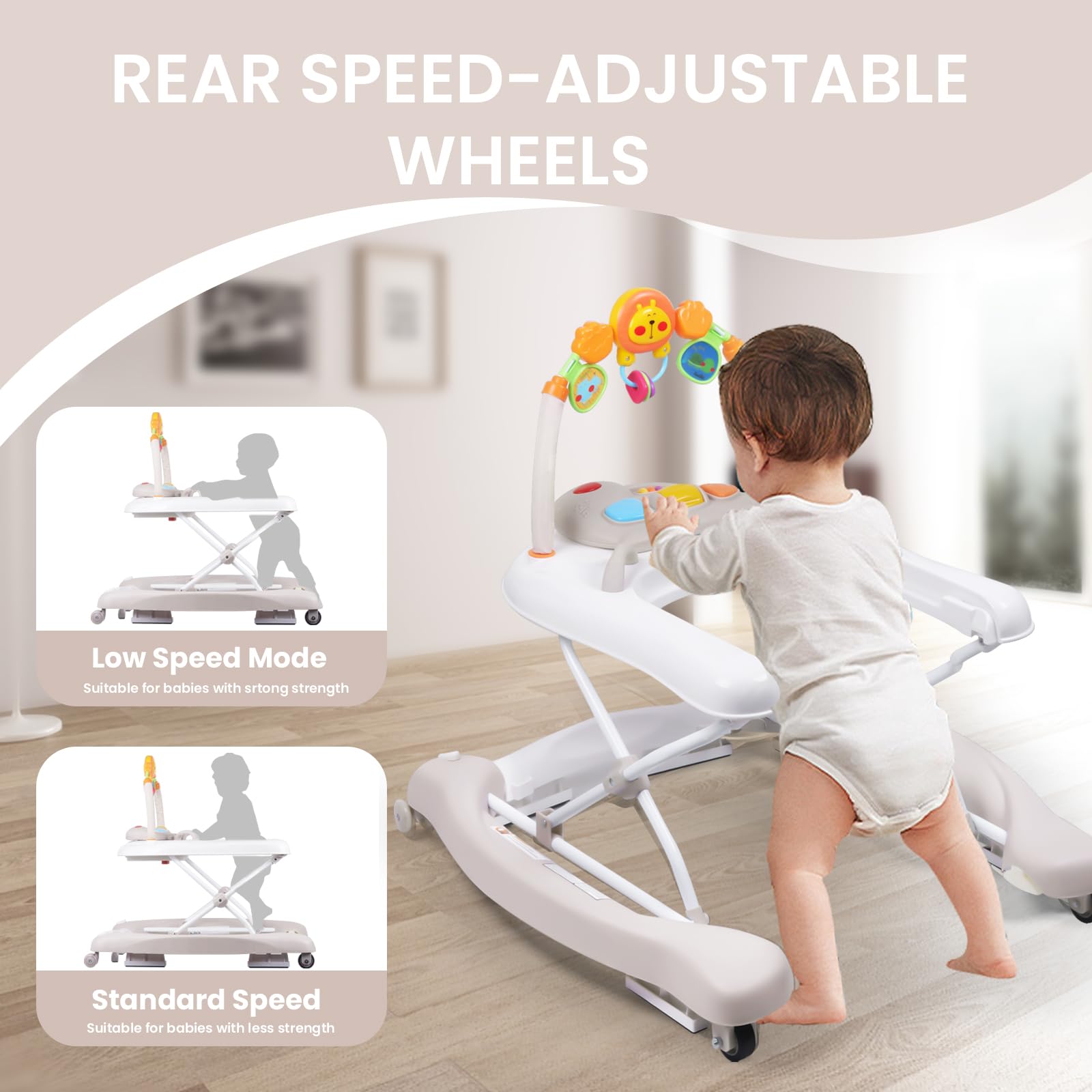 RefoereBabe walker with feeding tray supports snack time during play.