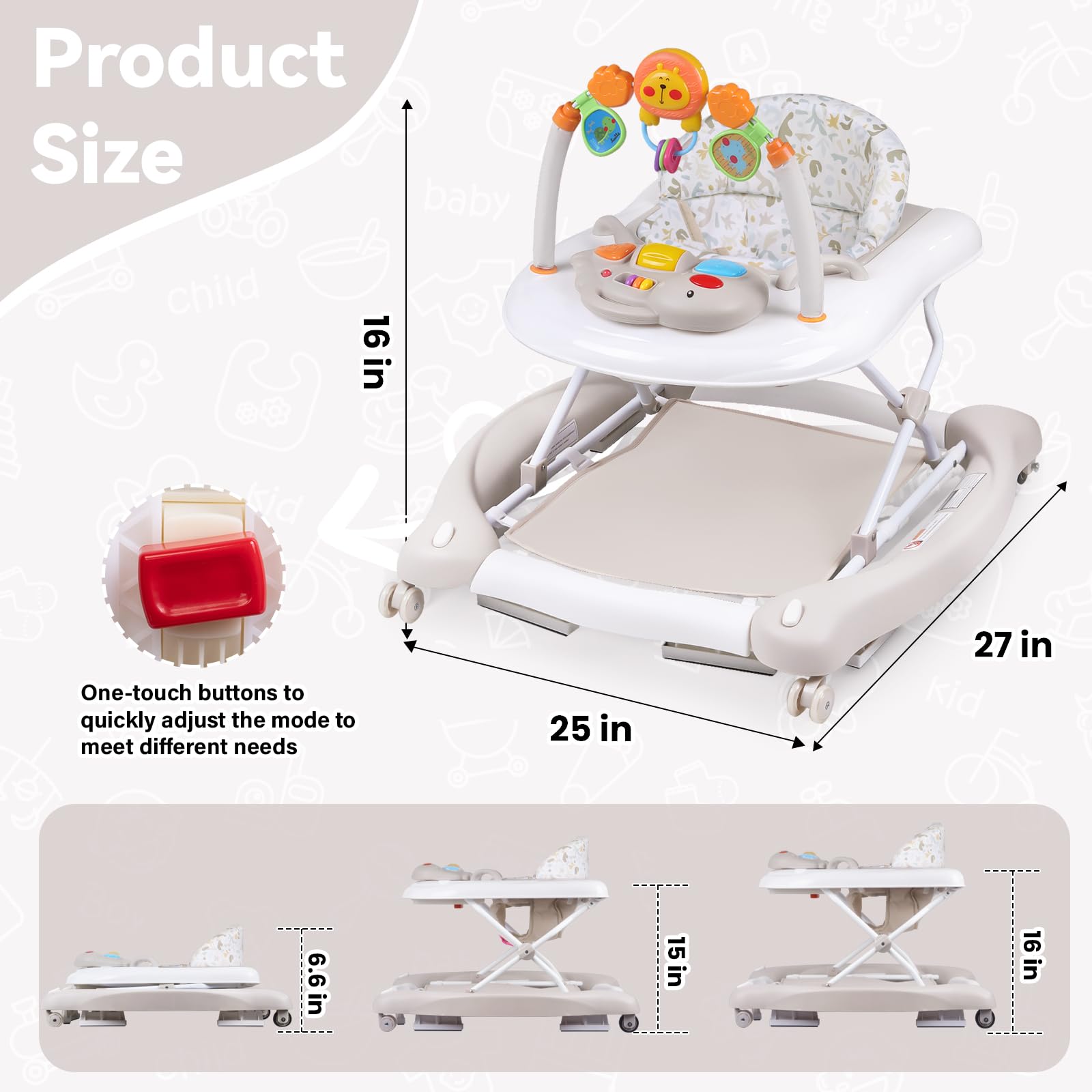 RefoereBabe compact design fits under furniture for easy storage and transport.