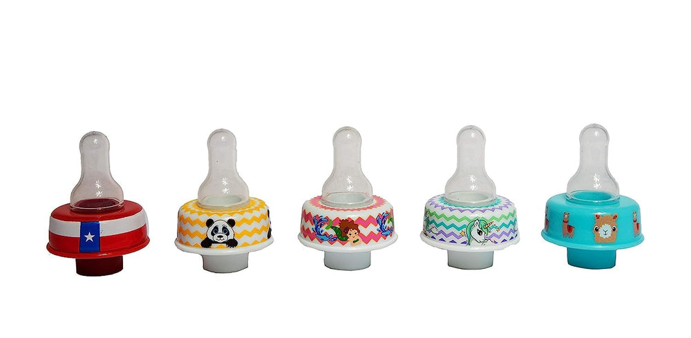 Refresh-a-Baby bottle to sippy demo illustrates universal bottle fit.