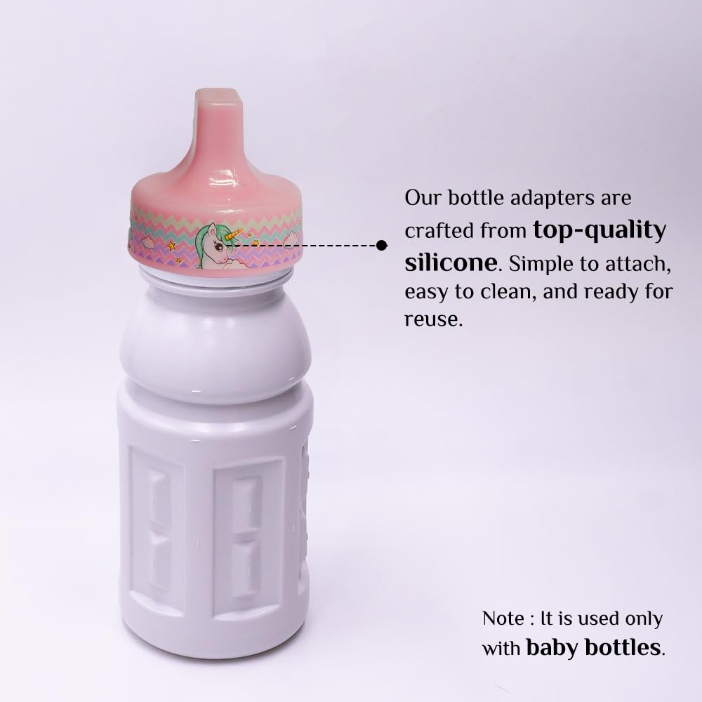 Refresh-a-Baby unicorn design spout adapter highlights a playful feeding accessory.
