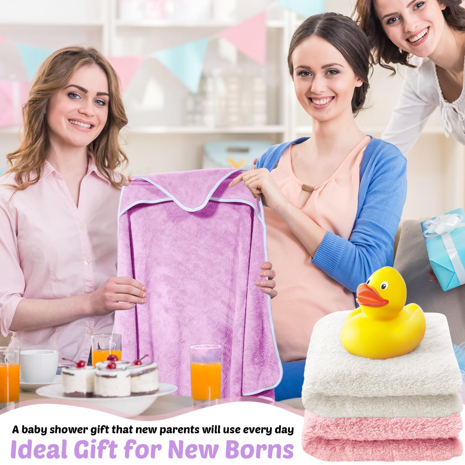 Reginary baby towel absorbs well after bath.