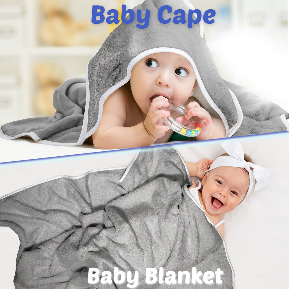 Reginary 4-pack gray hooded towels, unisex and versatile