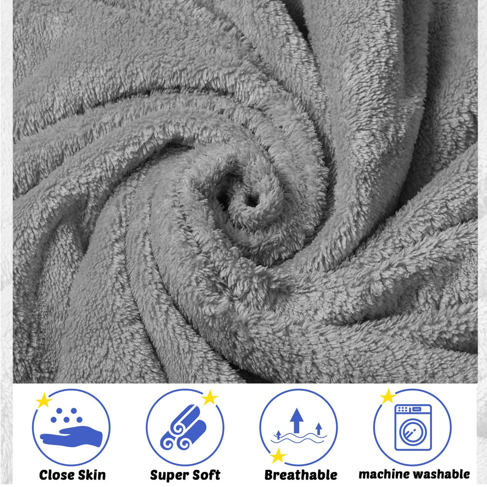 Reginary coral fleece towel gray 30x30 on beach or poolside, warm and quick-drying
