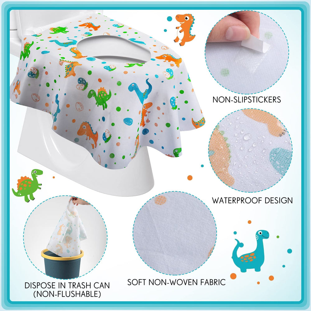 Reginary dinosaur pattern colorful highlights engaging visuals that make bathroom time more pleasant for children.