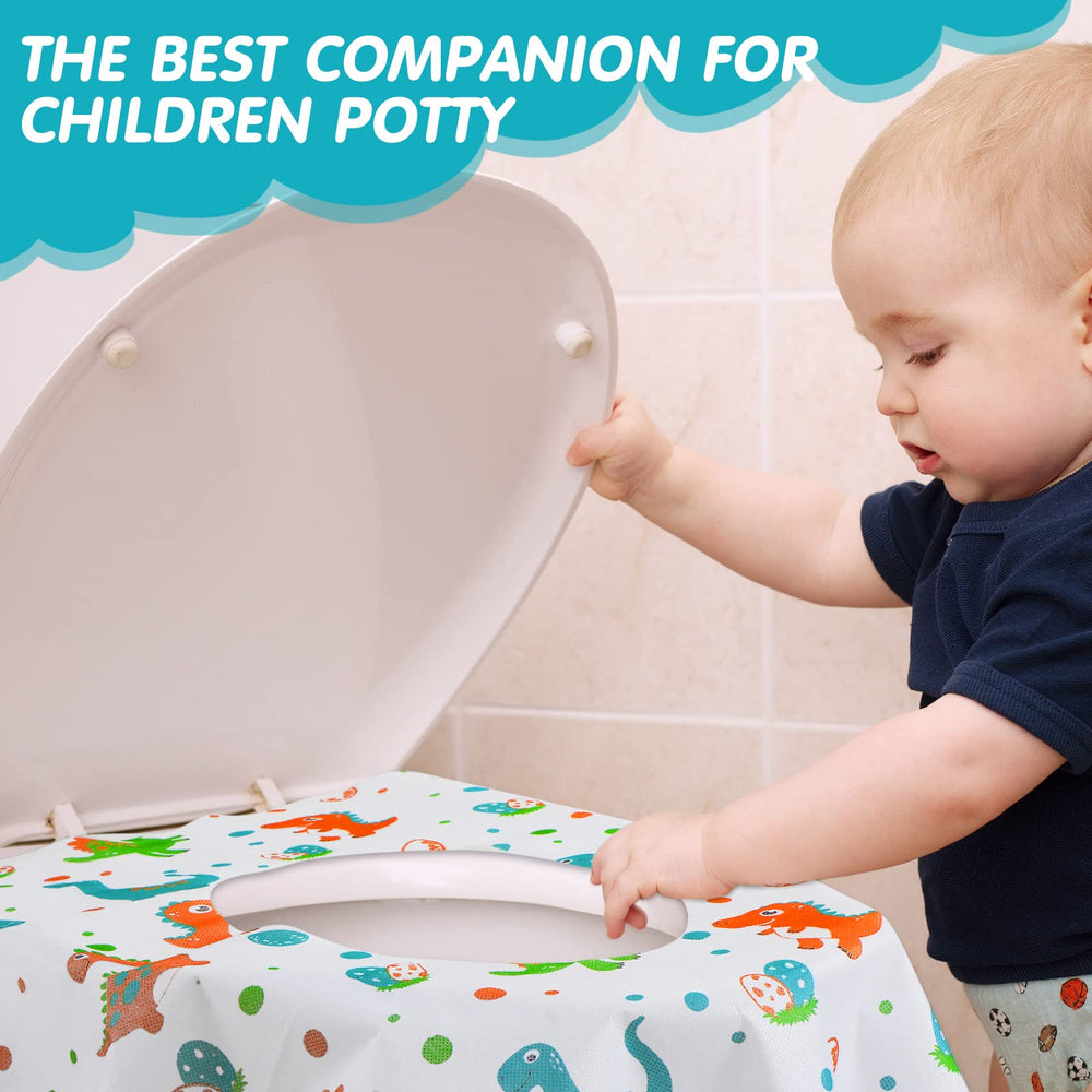 Reginary dinosaur seat cover adhesive stickers secure quickly, keeping the cover in place during busy bathroom sessions.