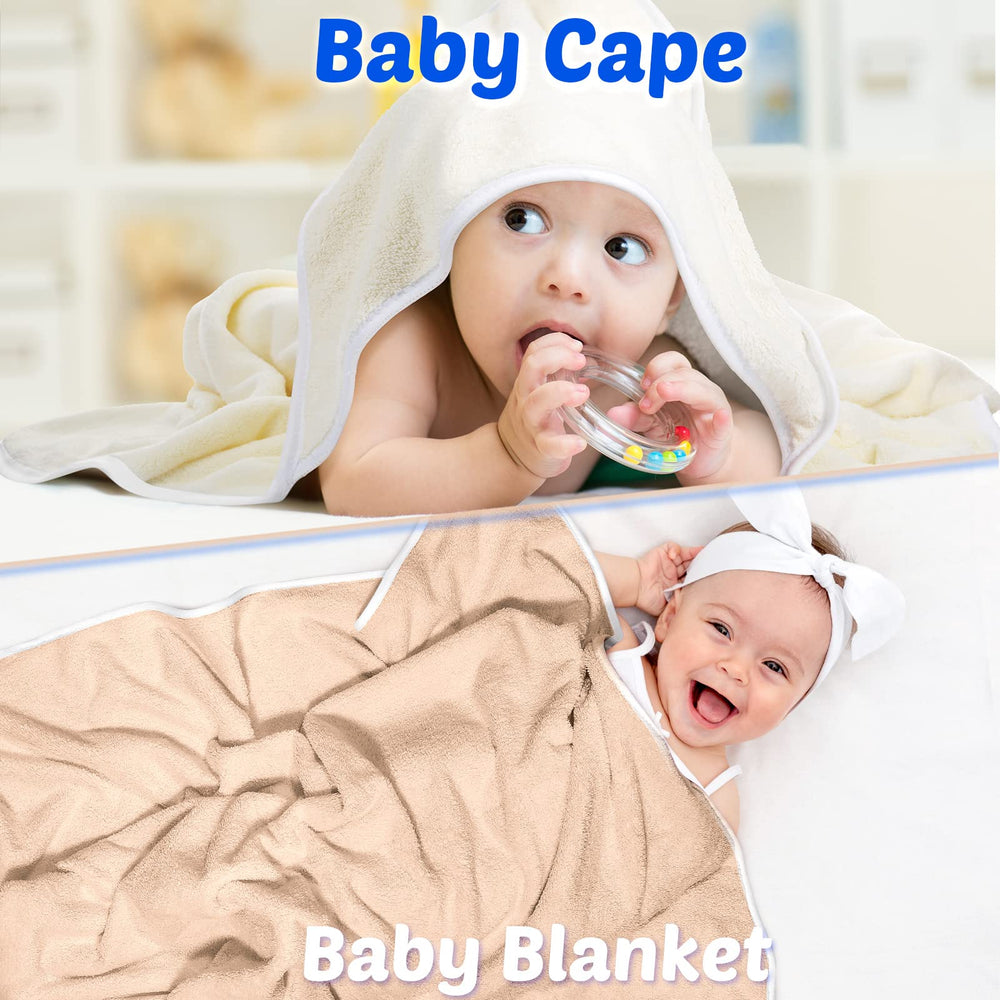 Reginary hooded towel after bath wrapped around baby for warmth