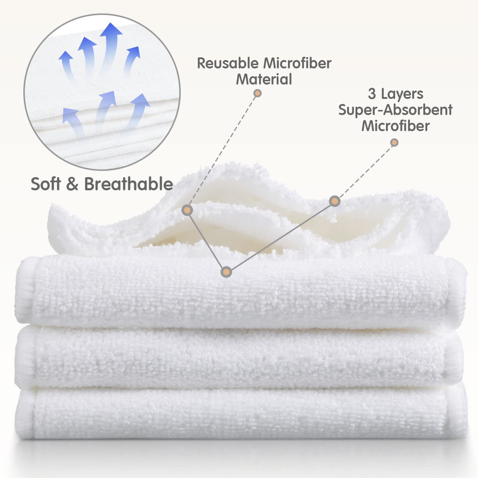 Reginary microfiber liner offers breathable comfort for daily diaper changes.