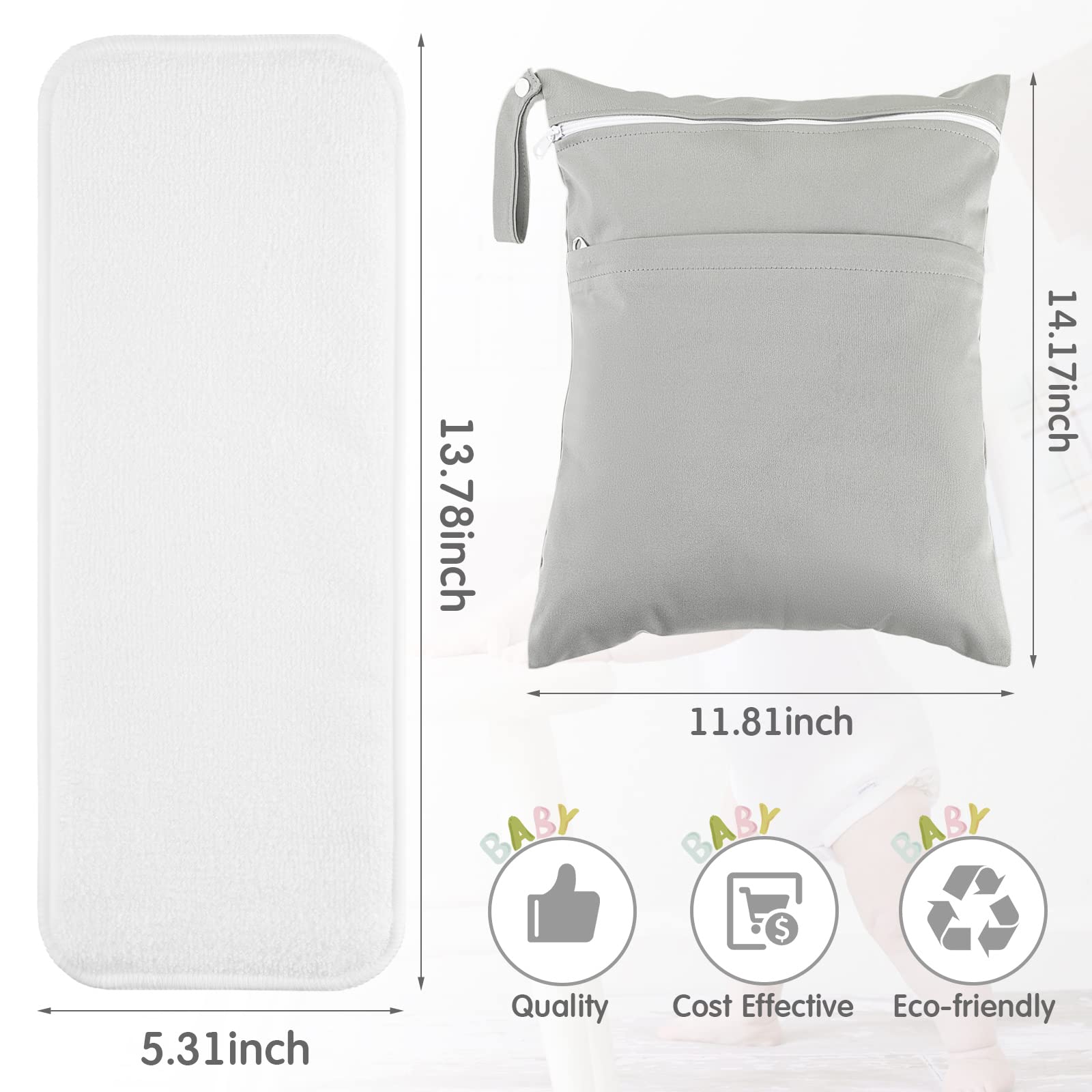 Reginary newborn 3-layer inserts with soft microfiber for sensitive skin.