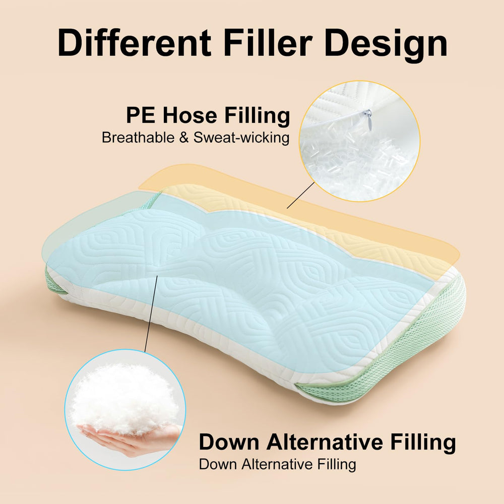 Reidio dual-loft options adapt to side, back, and tummy sleepers.