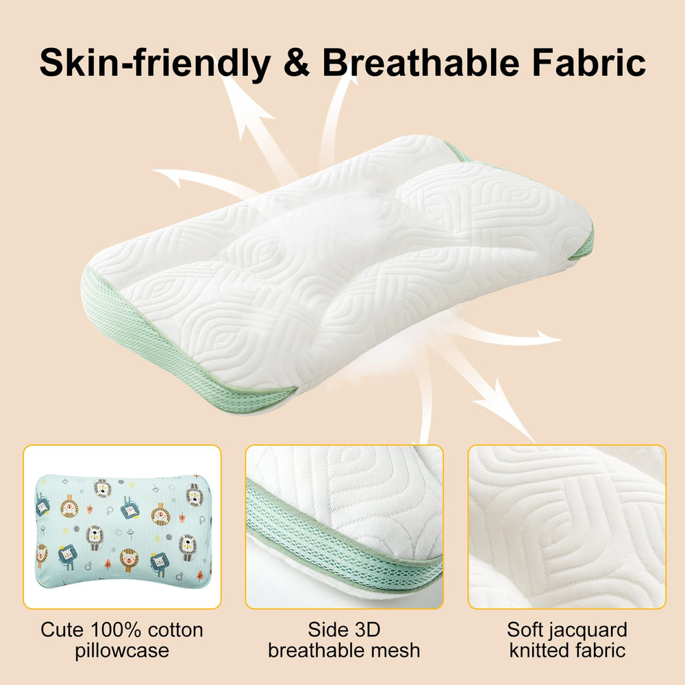 Reidio 14x20 toddler pillow fits standard toddler beds and travel bags.