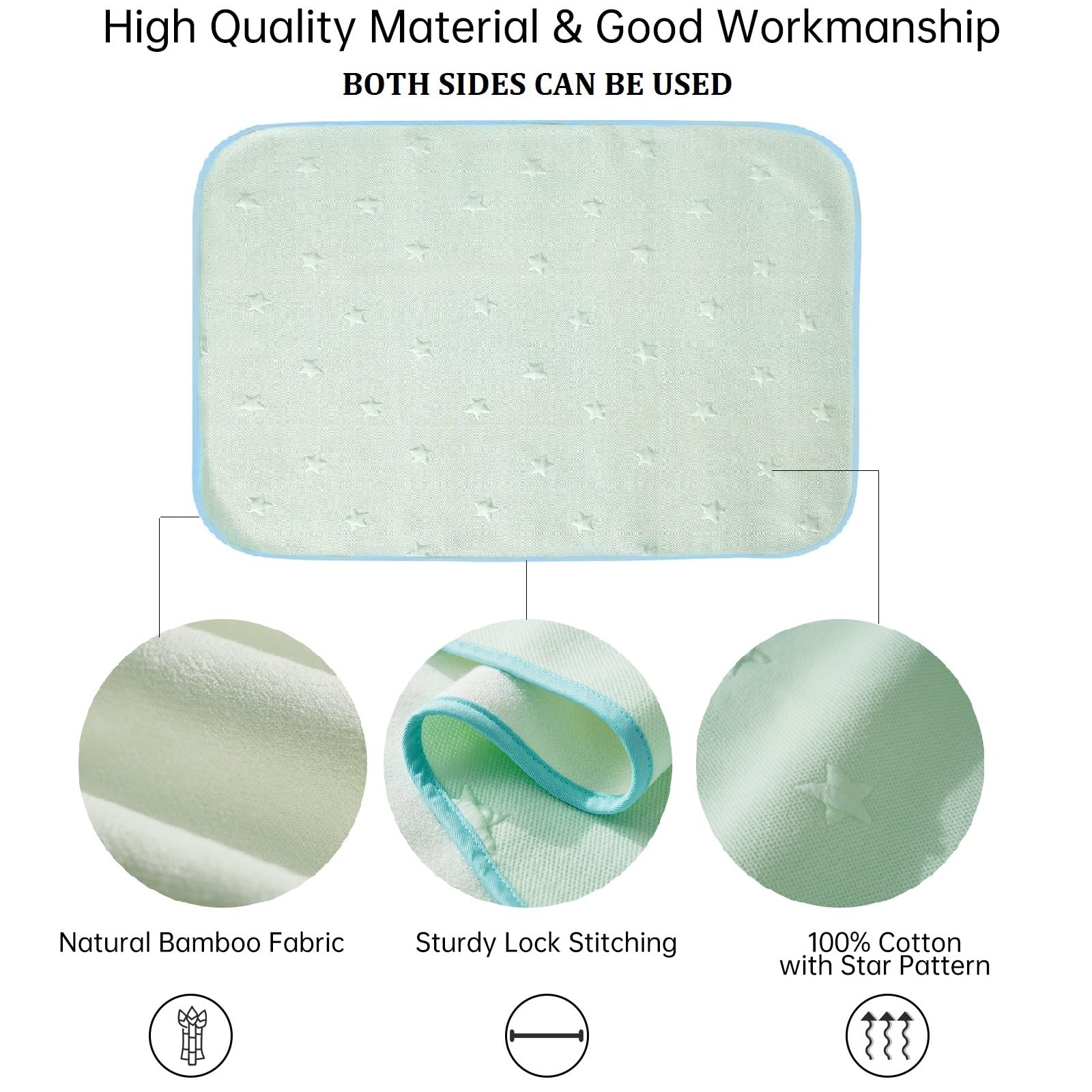 Reidio star jacquard pattern top with terry backing provides non-slip protection