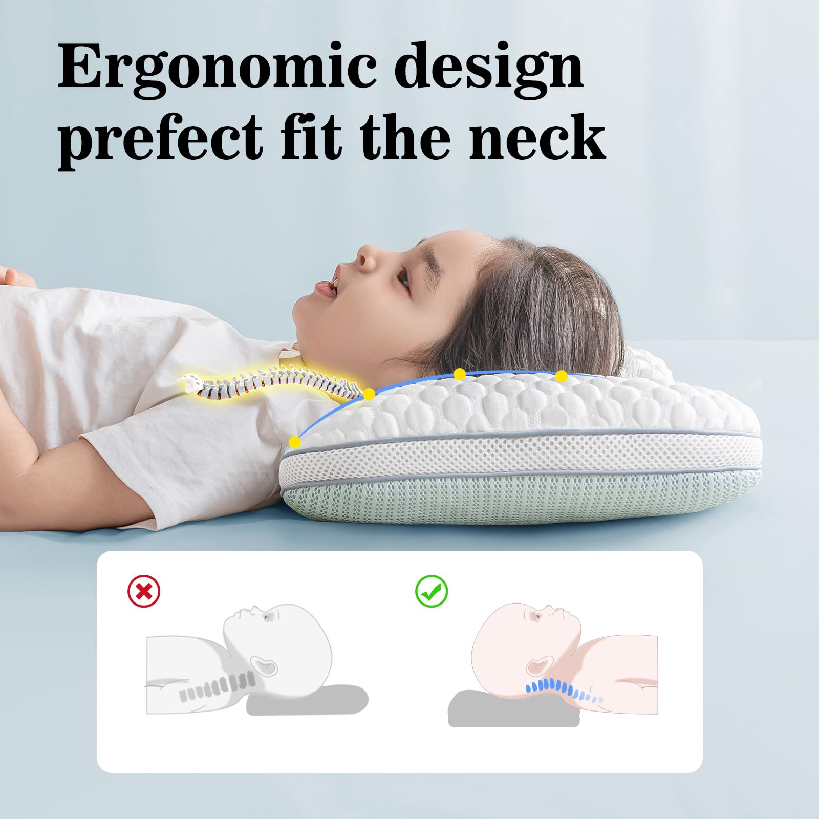Lightweight Reidio pillow suitable for toddler beds and travel setups.
