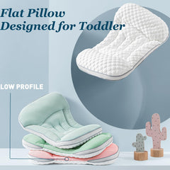Reidio toddler pillow dual-height design adapts to sleeping positions.