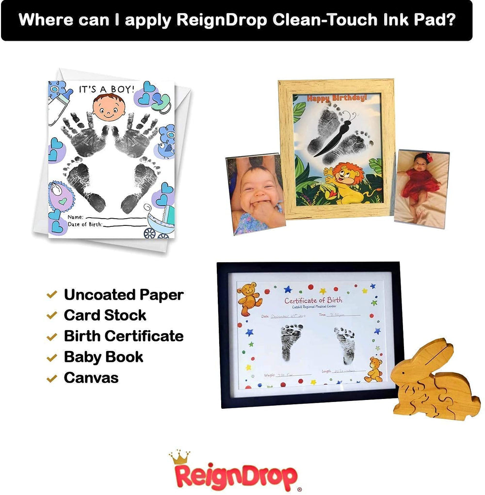 ReignDrop baby footprint fills the large 4.72x3.03 inch imprint area.