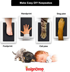 ReignDrop inkpad kit includes two cardstock sheets for keepsakes.