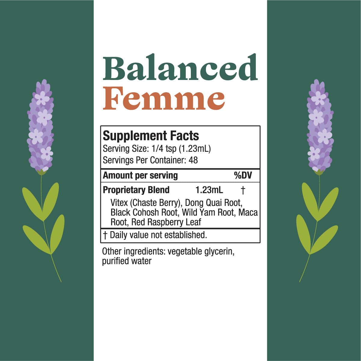Eco-friendly packaging and organic sourcing notes for Balance Femme