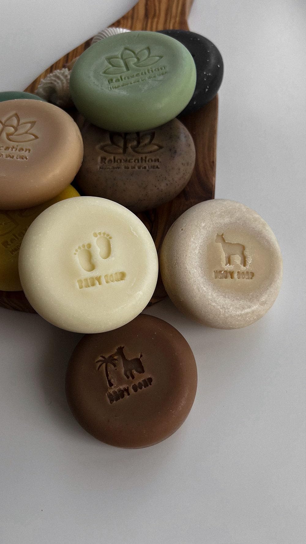 Relaxcation baby soap lathers softly for delicate skin.