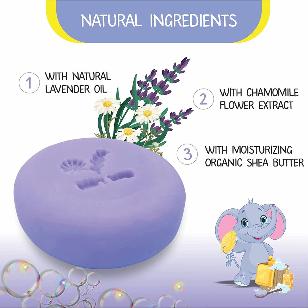 Relaxcation baby soap bar with chamomile water calm bath time