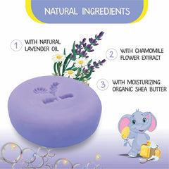 Relaxcation baby soap bar with chamomile water calm bath time