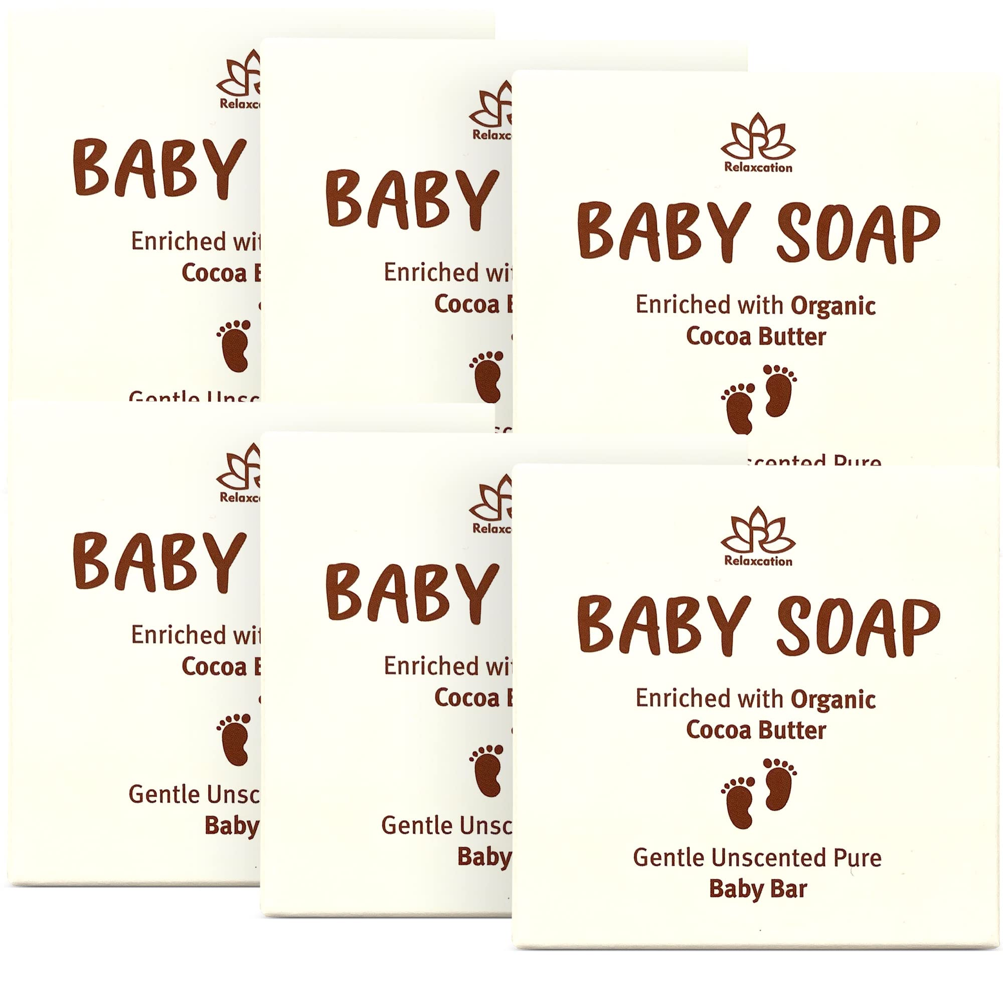 Relaxcation baby soap bar soft lather demonstrates a mild cleanse for sensitive skin.