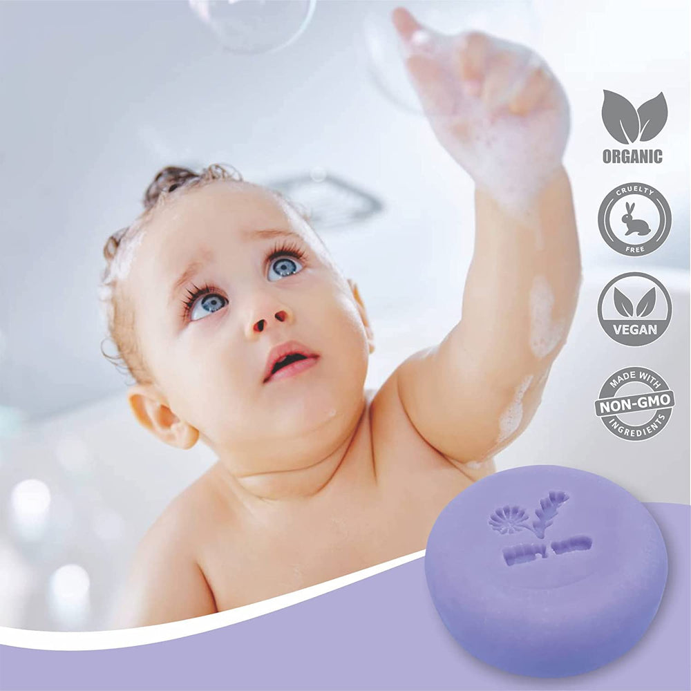 Relaxcation baby soap with shea butter nourishes delicate skin